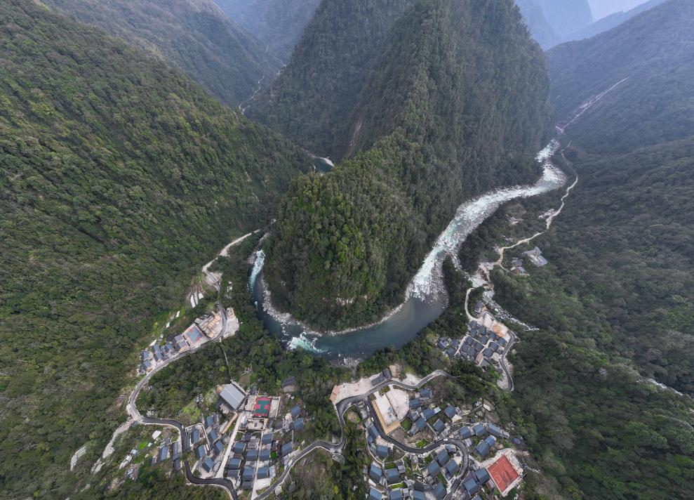 2023年3月10日，獨龍江航拍。